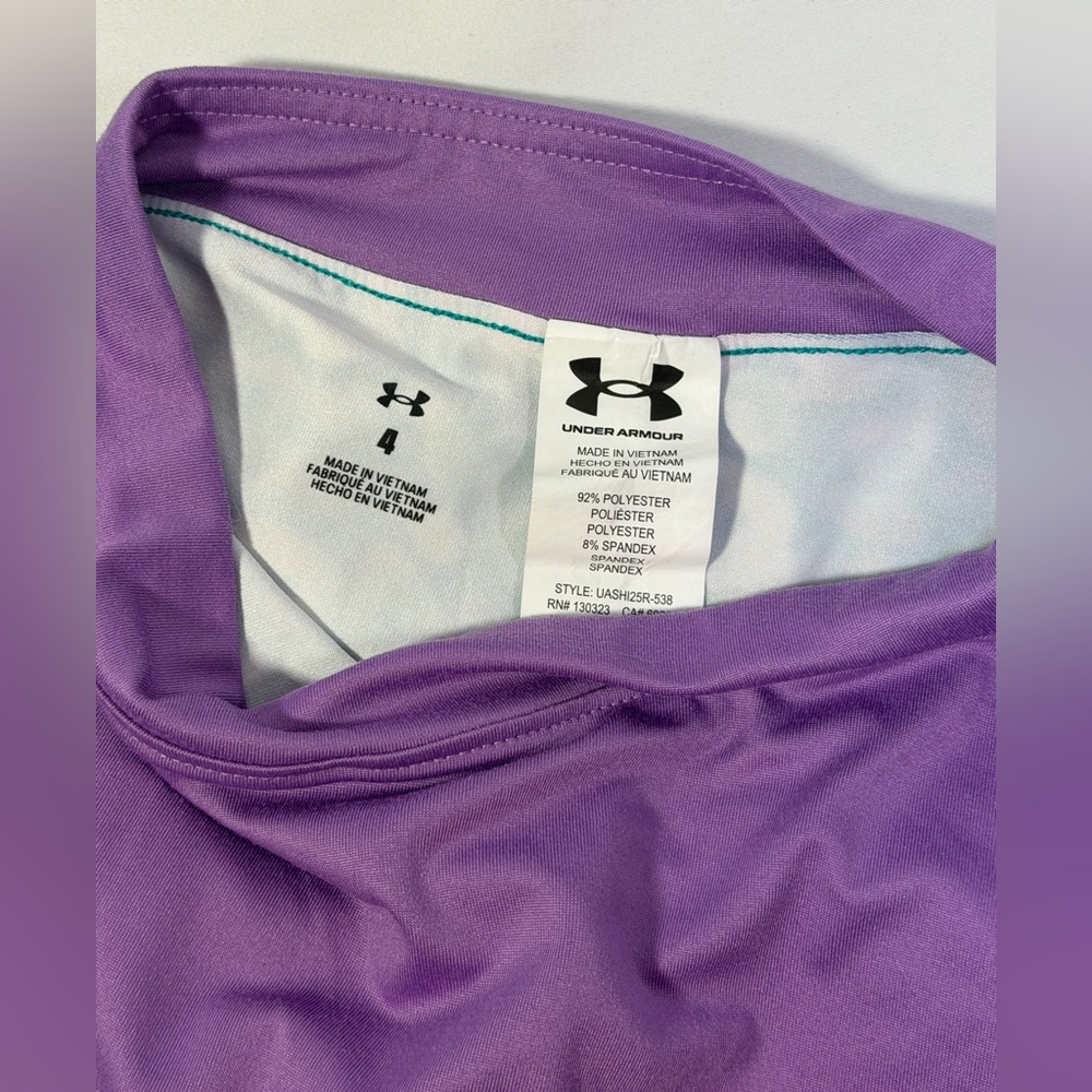 Under Armour Skort Girls Size 4 Purple Skirt Teal Shorts Athletic Active - Picture 8 of 8